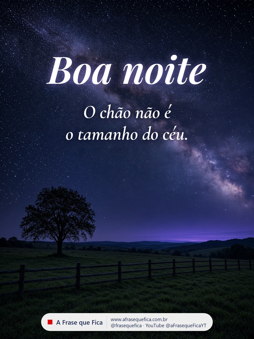 Imagem de boa noite de A Frase que Fica, 23 de outubro